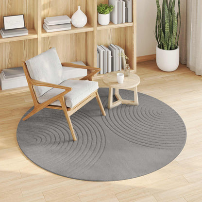 vidaXL Bereichsteppiche Rund HUARTE Grau Ø 120 CM Polyester