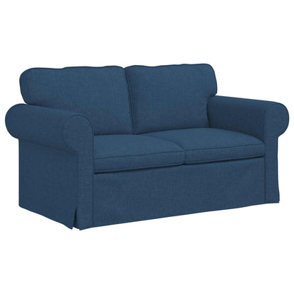 Sofa Set 2 pcs Blau 155 x 82 x 80 cm Stoff