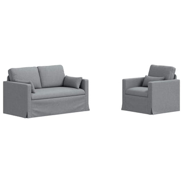 vidaXL Sofa 2 pcs Hellgrau 139 x 78 x 80 cm Stoff