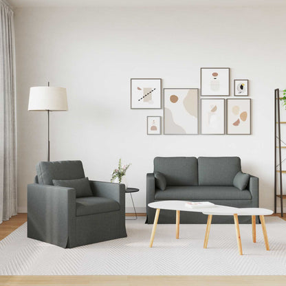 Sofa 2 pcs Dunkelgrau 139 x 78 x 80 cm Stoff