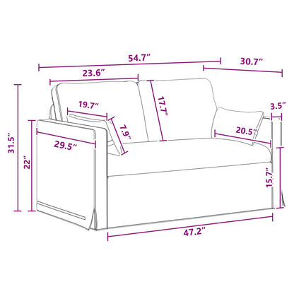 Sofa 2 pcs Dunkelgrau 139 x 78 x 80 cm Stoff