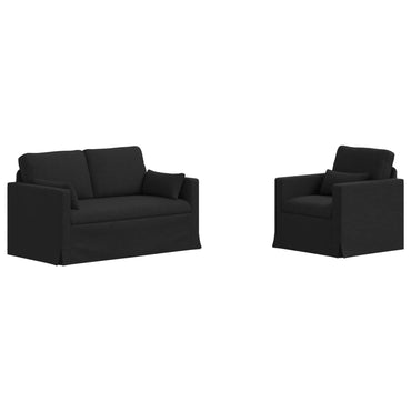 vidaXL Sofa 2 pcs Schwarz 139 x 78 x 80 cm Stoff
