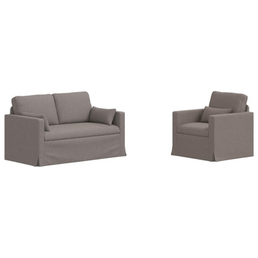 vidaXL Sofa 2 pcs Taupe 139 x 78 x 80 cm Stoff