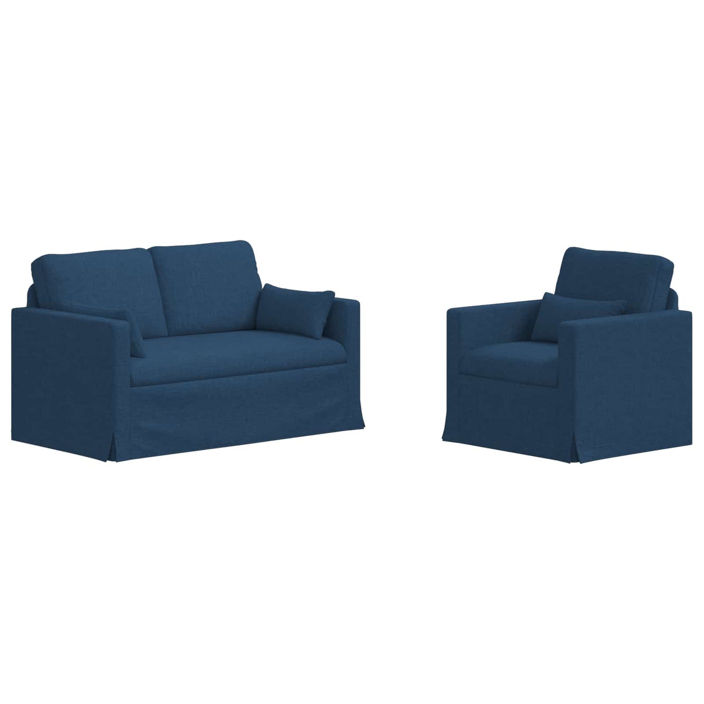 Sofa Set 2 pcs Blau 139 x 78 x 80 cm Stoff