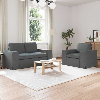 vidaXL Sofa 2 pcs Dunkelgrau 182 x 80 x 82 cm Stoff