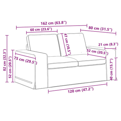 vidaXL Sofa 2 pcs Dunkelgrau 182 x 80 x 82 cm Stoff