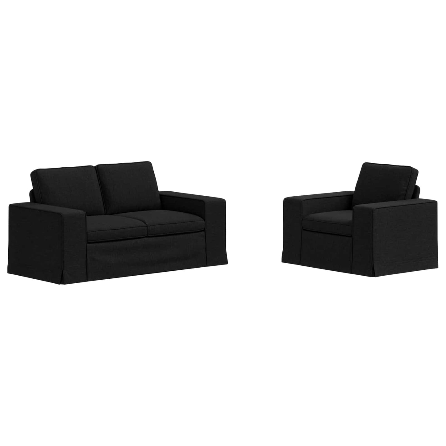 Sofa Set 2 pcs Schwarz 182 x 80 x 82 cm Stoff