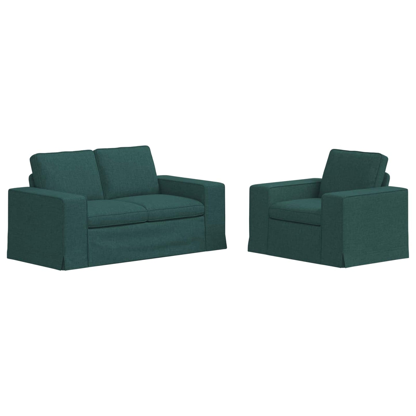 vidaXL Sofa 2 pcs Dunkelgrün 182 x 80 x 82 cm Stoff