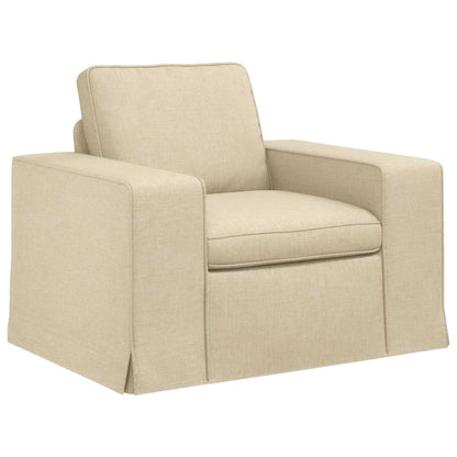 vidaXL Sofa 2 pcs Creme 182 x 80 x 82 cm Stoff