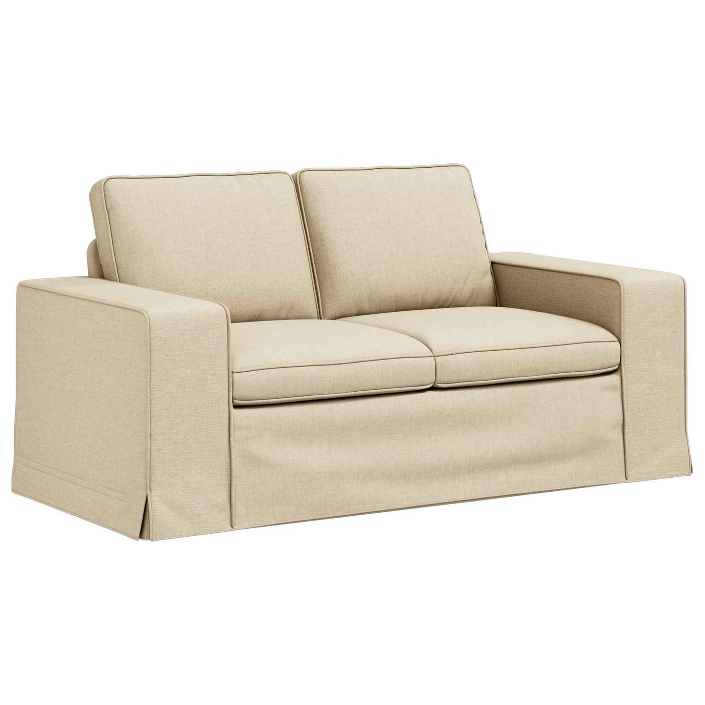 vidaXL Sofa 2 pcs Creme 182 x 80 x 82 cm Stoff