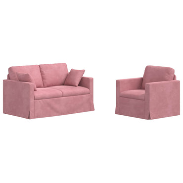 vidaXL Sofa 2 pcs Rosa 138 x 78 x 80 cm Samt