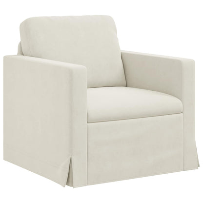 vidaXL Sofa 2 pcs Creme 138 x 78 x 80 cm Samt