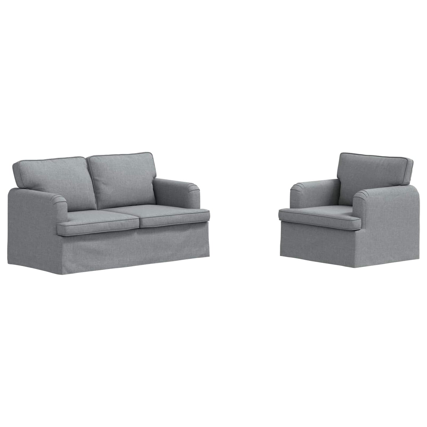 vidaXL Sofa 2 pcs Hellgrau 144 x 80 x 85 cm Stoff