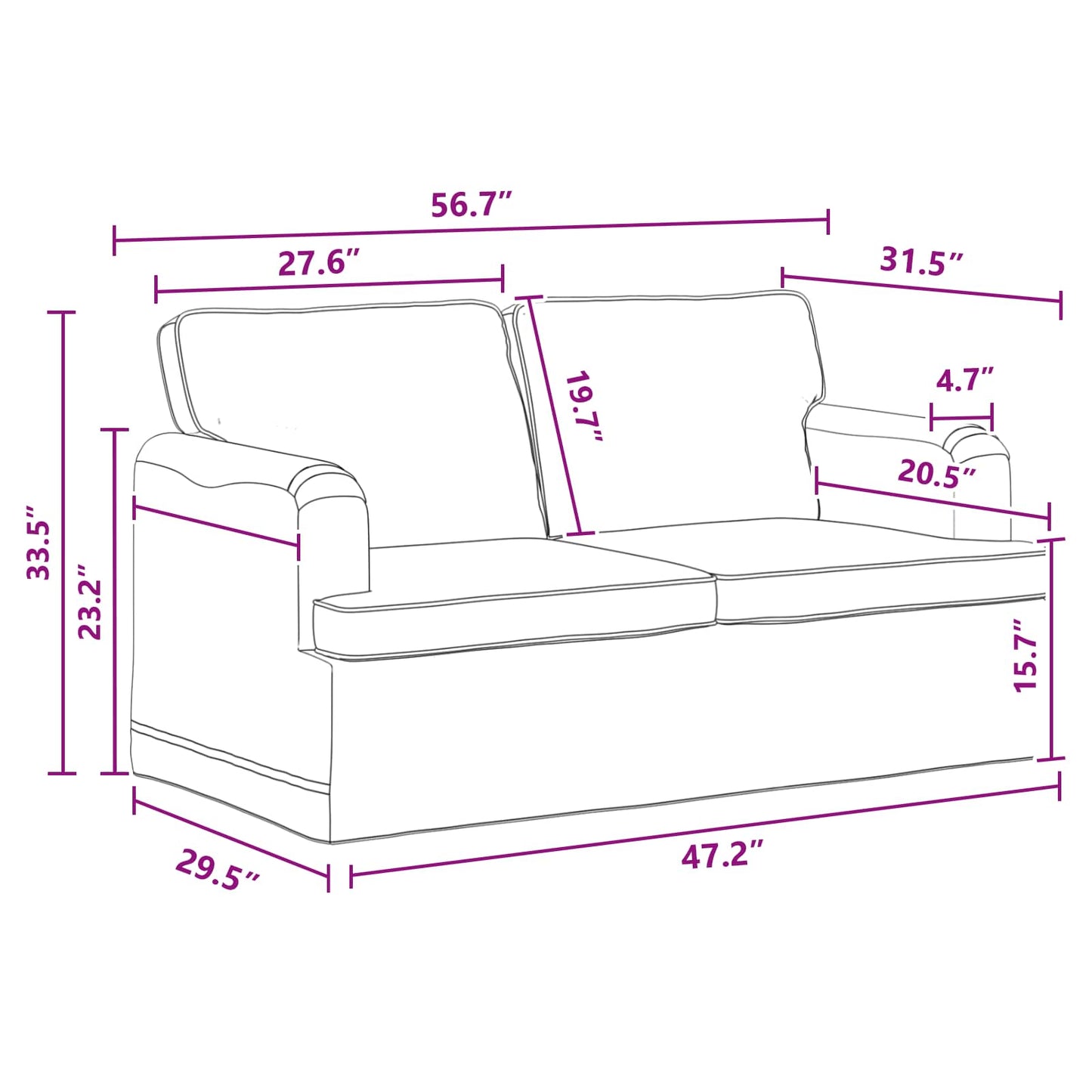vidaXL Sofa 2 pcs Dunkelgrau 144 x 80 x 85 cm Stoff
