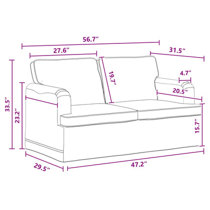 vidaXL Sofa 2 pcs Dunkelgrau 144 x 80 x 85 cm Stoff