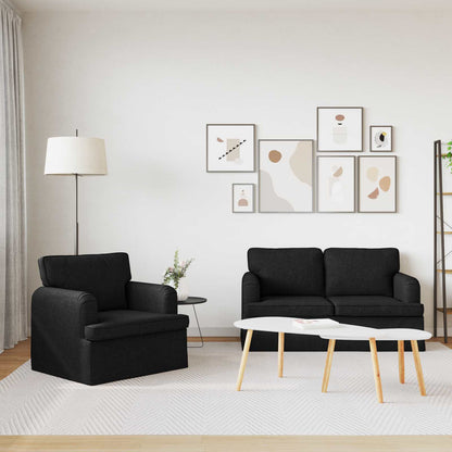 vidaXL Sofa 2 pcs Schwarz 144 x 80 x 85 cm Stoff