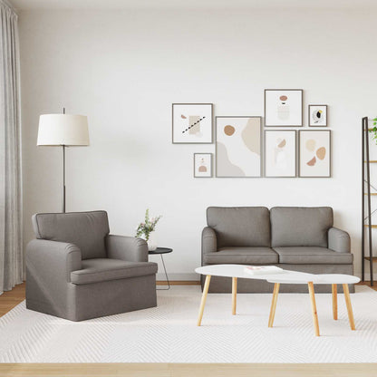 vidaXL Sofa 2 pcs Taupe 144 x 80 x 85 cm Stoff