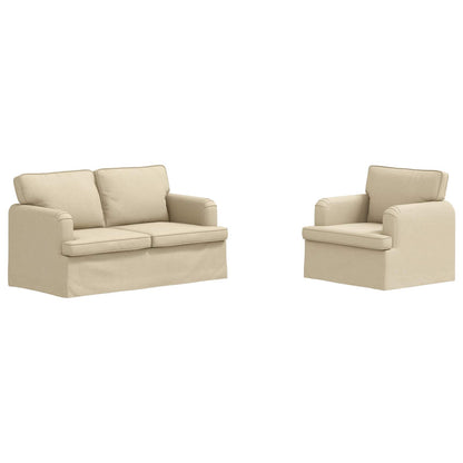 vidaXL Sofa 2 pcs Creme 144 x 80 x 85 cm Stoff
