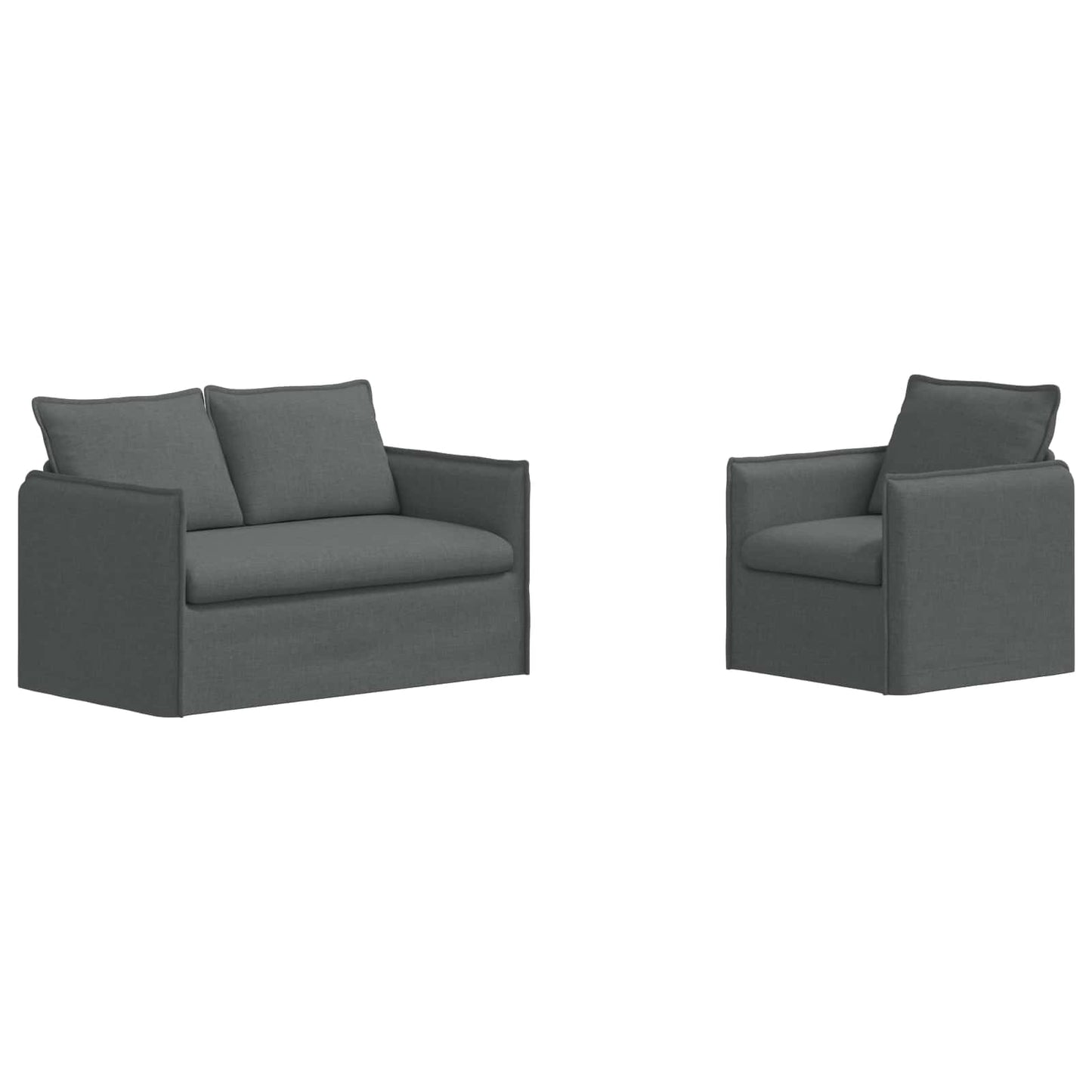 vidaXL Sofa 2 pcs Dunkelgrau 196 x 82 x 85 cm Stoff