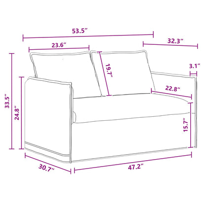 vidaXL Sofa 2 pcs Dunkelgrau 196 x 82 x 85 cm Stoff
