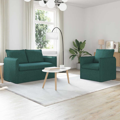 vidaXL Sofa 2 pcs Dunkelgrün 196 x 82 x 85 cm Stoff