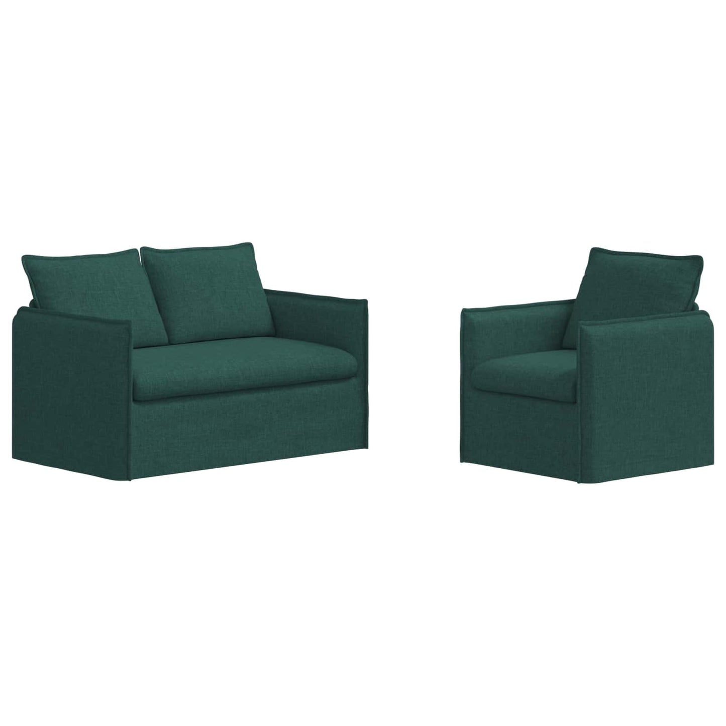 vidaXL Sofa 2 pcs Dunkelgrün 196 x 82 x 85 cm Stoff