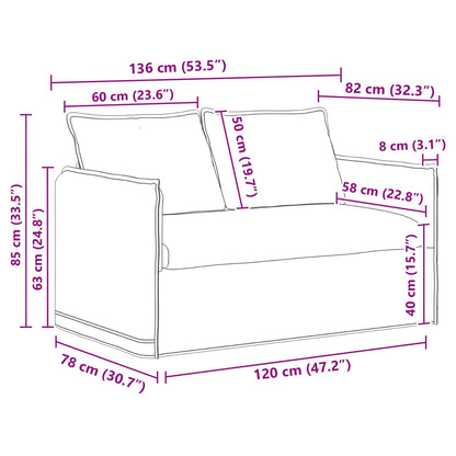 vidaXL Sofa 2 pcs Blau 196 x 82 x 85 cm Stoff