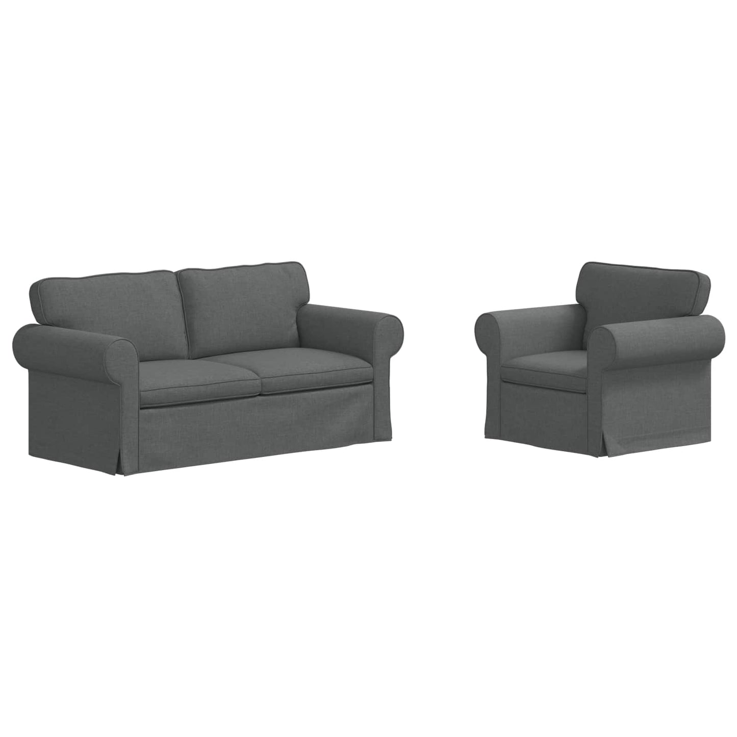 vidaXL Sofa 2 pcs Dunkelgrau 175 x 82 x 80 cm Stoff