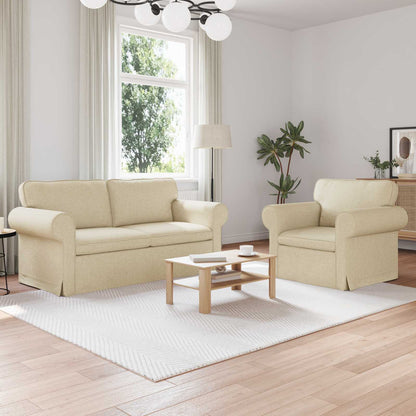 vidaXL Sofa 2 pcs Creme 175 x 82 x 80 cm Stoff
