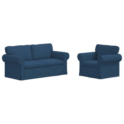 Sofa 2 pcs Blau 175 x 82 x 80 cm Stoff