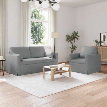 vidaXL Sofa 2 pcs Hellgrau 158 x 78 x 80 cm Stoff