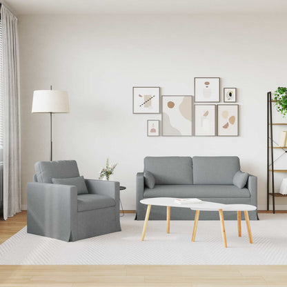 vidaXL Sofa 2 pcs Hellgrau 158 x 78 x 80 cm Stoff