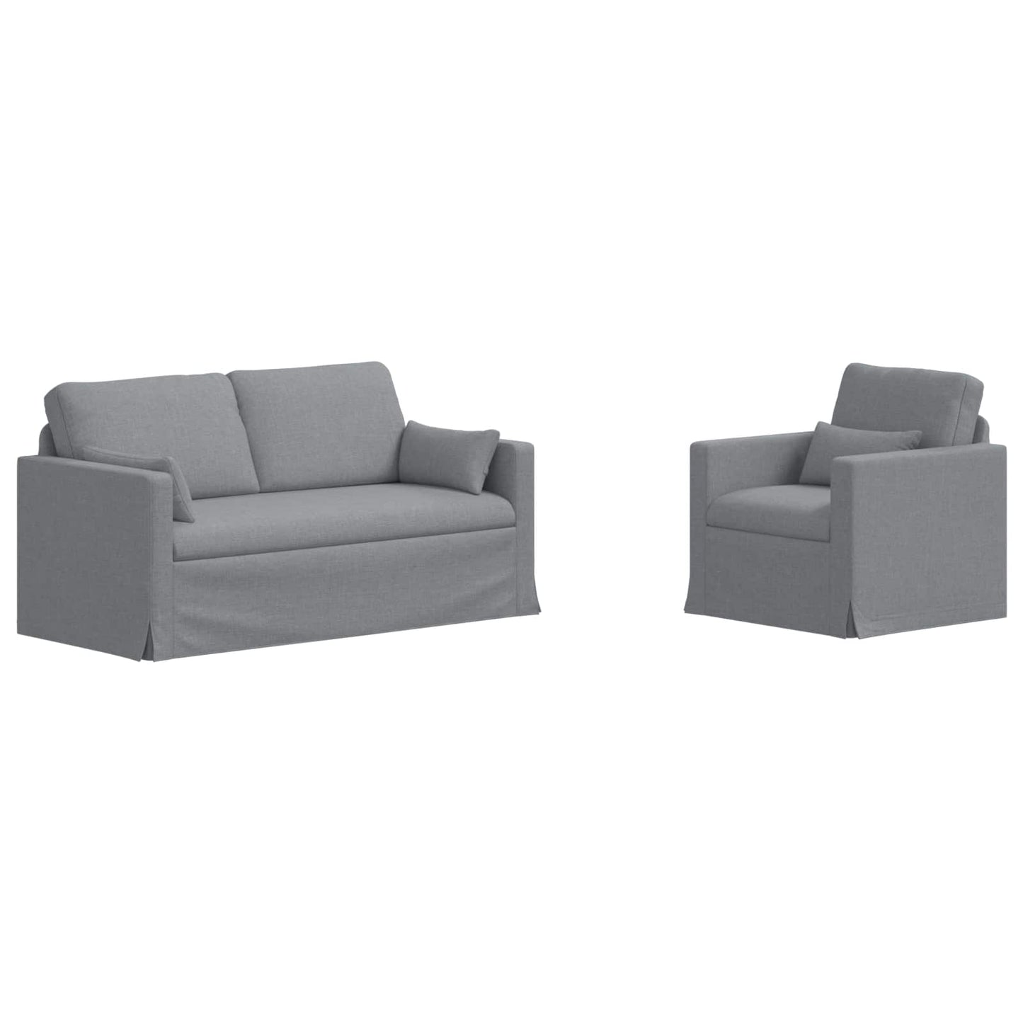 vidaXL Sofa 2 pcs Hellgrau 158 x 78 x 80 cm Stoff