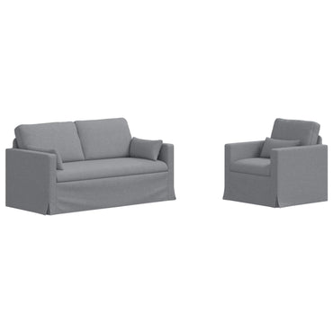 vidaXL Sofa 2 pcs Hellgrau 158 x 78 x 80 cm Stoff