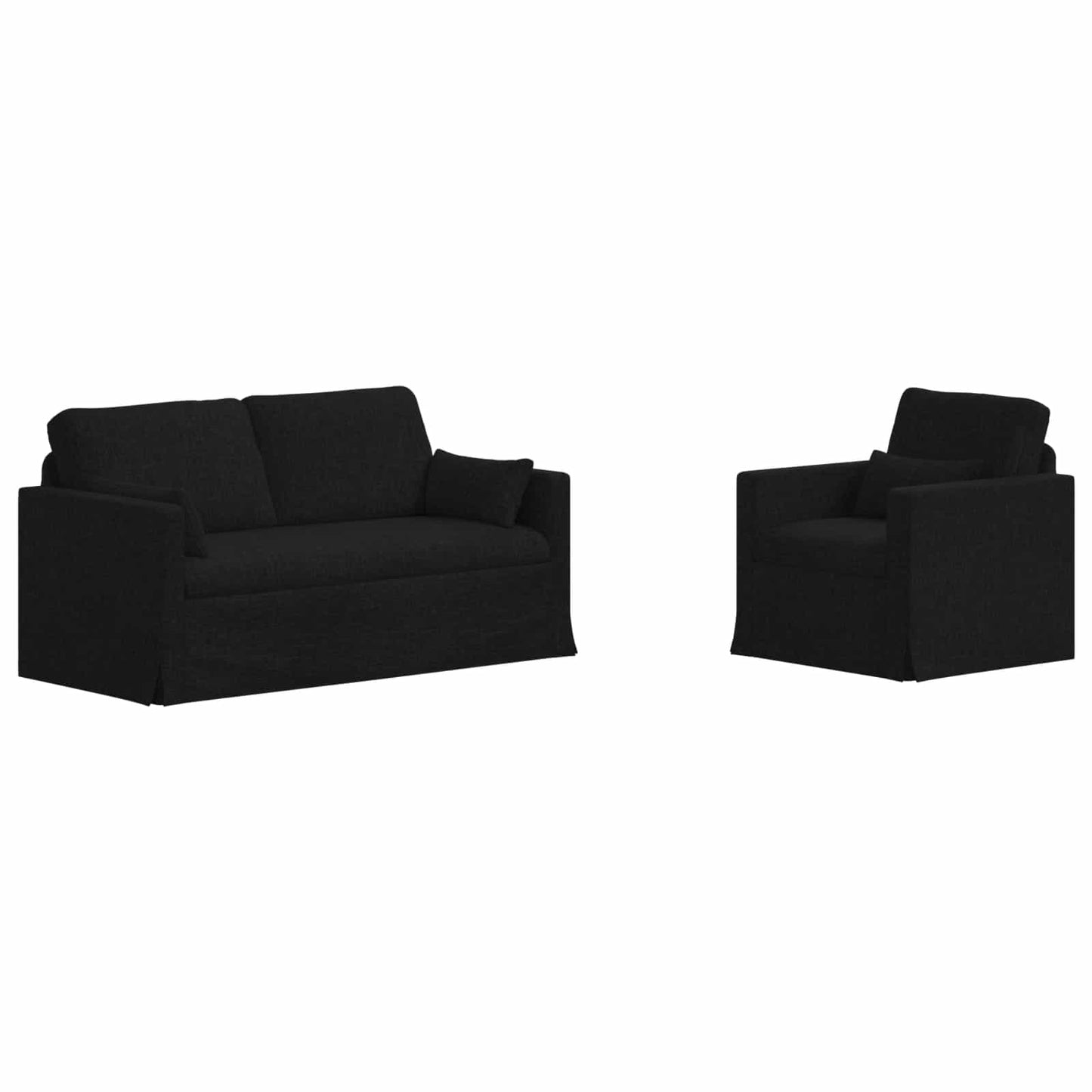 Sofa 2 pcs Schwarz 158 x 78 x 80 cm Stoff