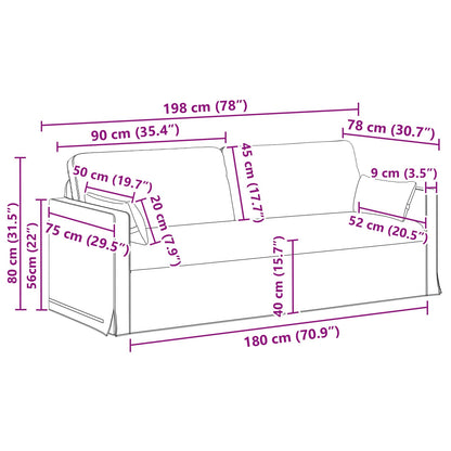 Sofa 2 pcs Taupe 158 x 78 x 80 cm Stoff