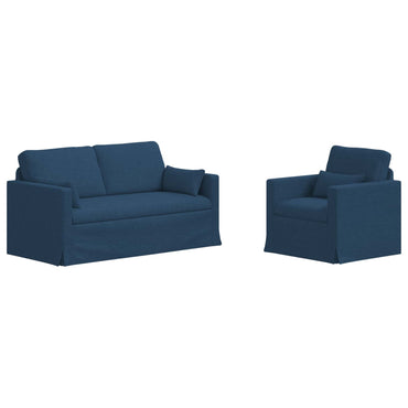 vidaXL Sofa 2 pcs Blau 158 x 78 x 80 cm Stoff