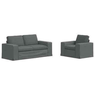 vidaXL Sofa 2 pcs Dunkelgrau 182 x 80 x 82 cm Stoff