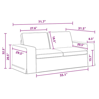 vidaXL Sofa 2 pcs Dunkelgrau 182 x 80 x 82 cm Stoff