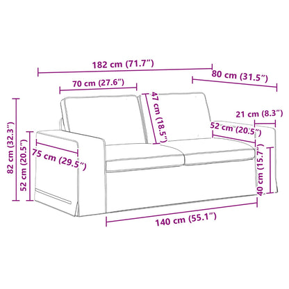 vidaXL Sofa 2 pcs Schwarz 182 x 80 x 82 cm Stoff