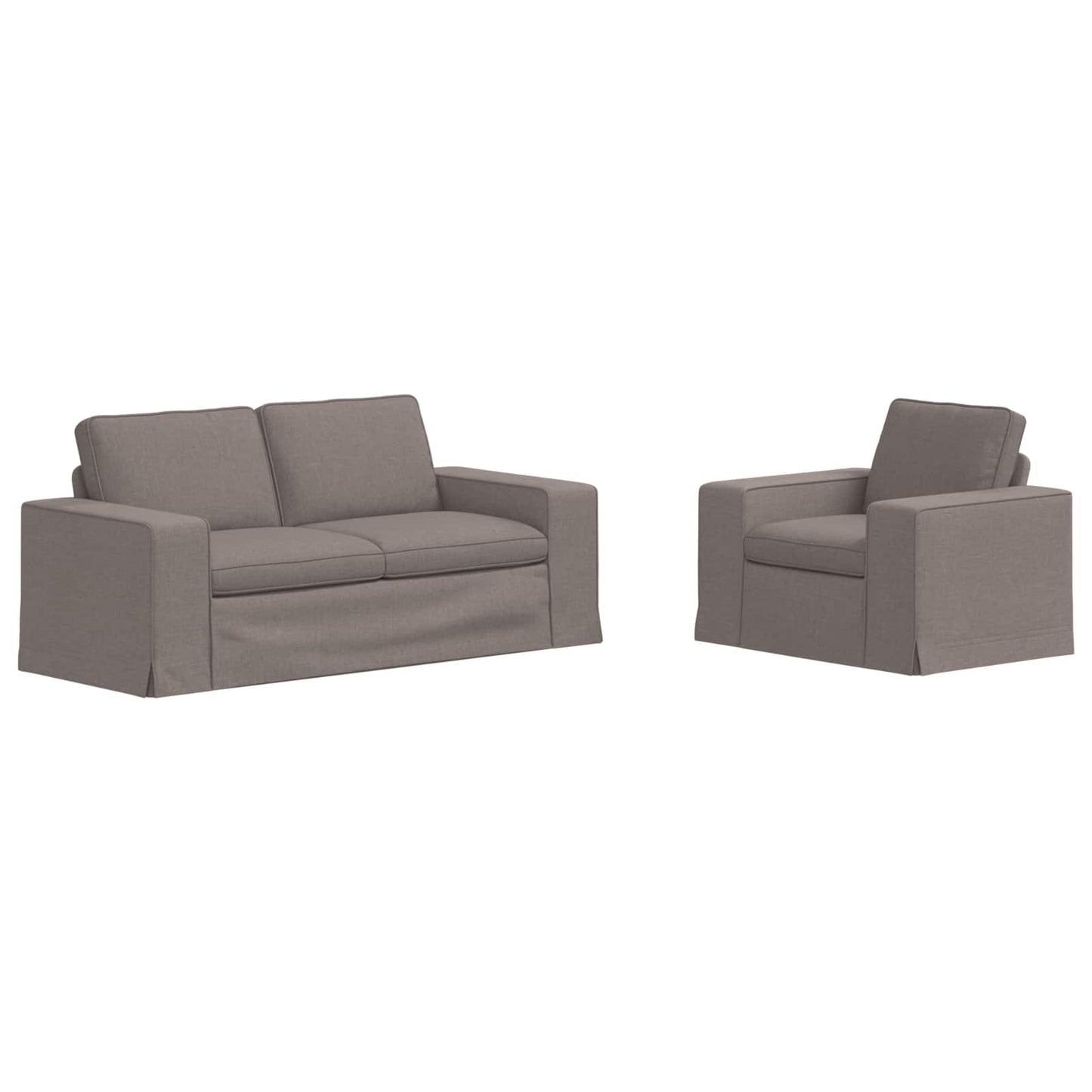 Sofa 2 pcs Taupe 182 x 80 x 82 cm Stoff