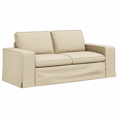 Sofa 2 pcs Creme 182 x 80 x 82 cm Stoff