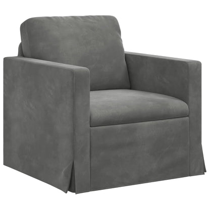 vidaXL Sofa 2 pcs Dunkelgrau 158 x 78 x 80 cm Samt