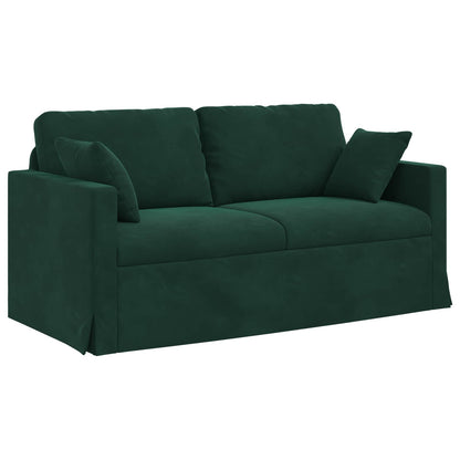 Sofa 2 pcs Dunkelgrün 158 x 78 x 80 cm Samt
