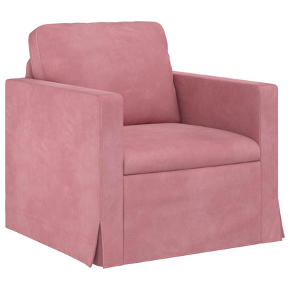 vidaXL Sofa 2 pcs Rosa 158 x 78 x 80 cm Samt