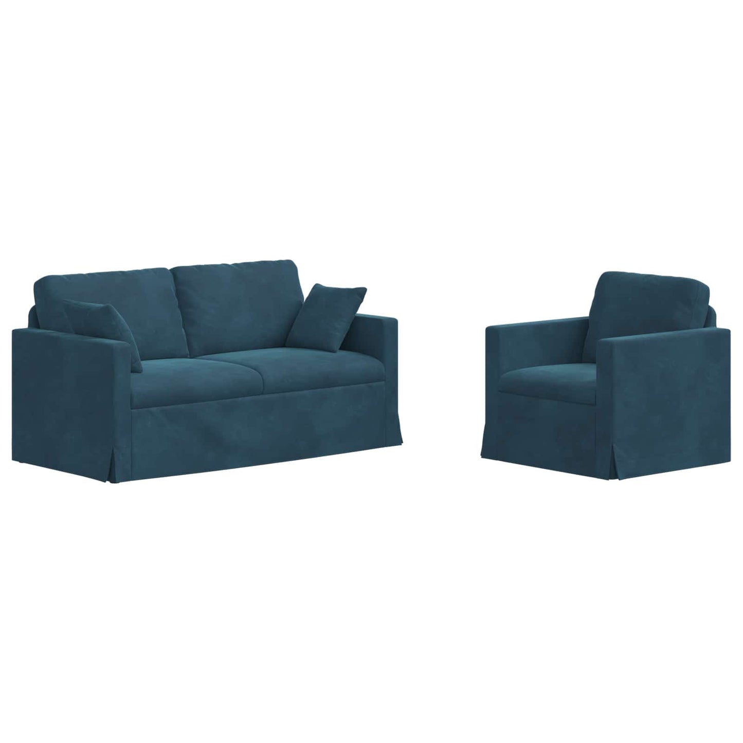 Sofa Set 2 pcs Blau 158 x 78 x 80 cm Samt