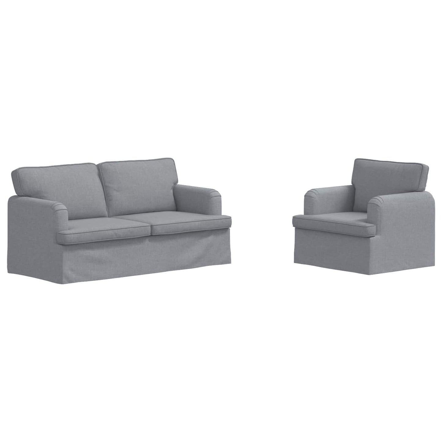 vidaXL Sofa 2 pcs Hellgrau 162 x 80 x 85 cm Stoff
