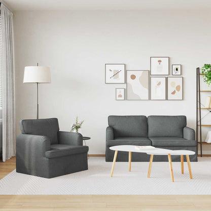 vidaXL Sofa 2 pcs Dunkelgrau 162 x 80 x 85 cm Stoff