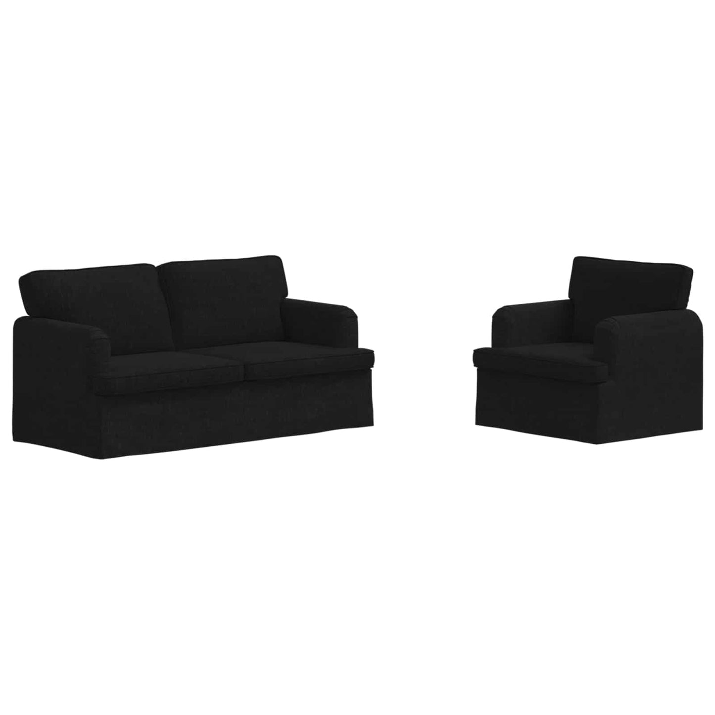 Sofa Set 2 pcs Schwarz 162 x 80 x 85 cm Stoff
