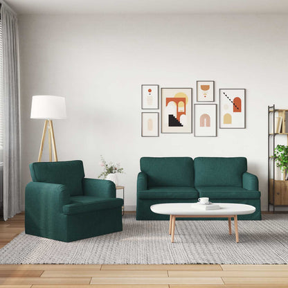 vidaXL Sofa 2 pcs Dunkelgrün 162 x 80 x 85 cm Stoff